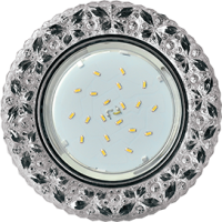 Ecola GX53 H4 LD7040 Светильник встр. искристый с подсветкой "Бабочки" Тонированный / Хром 35x125