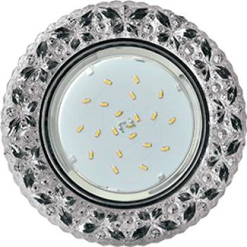 Ecola GX53 H4 LD7040 Светильник встр. искристый с подсветкой "Бабочки" Тонированный / Хром 35x125