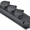 Колодка каучуковая 3 гнезда с заземлением IP44 16А Generica (96)