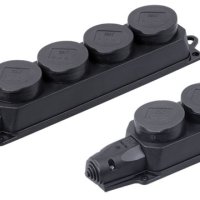 Розетка (колодка) каучуковая 3 гнезда 2P+PE 16A IP44 IEK Омега РБ33-1-0м (10)