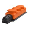 Колодка каучуковая 3 гнезда с заземлением IP44 16А оранжевый Универсал Компакт (30)