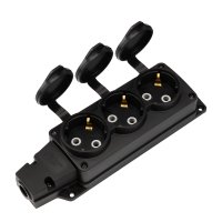 Розетка (колодка) каучуковая 3 гнезда 2P+PE 16A IP54 Rexant Compact (25)