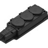 Розетка (колодка) каучуковая 3 гнезда 2P+PE 16А IP44 SE MultiSet (14/140)