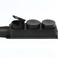 Розетка (колодка) каучуковая 3 гнезда 2P+PE 16А IP44 Smartbuy (4/40)