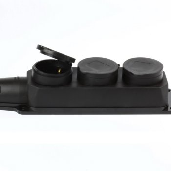 Розетка (колодка) каучуковая 3 гнезда 2P+PE 16А IP44 Smartbuy (4/40)