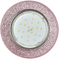 Светильник Ecola GX53 H4 LD7069 встр. искристый с подсветкой "Модерн" Светло-розовый / Хром 35x125