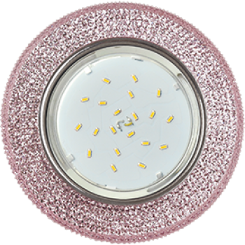 Светильник Ecola GX53 H4 LD7069 встр. искристый с подсветкой "Модерн" Светло-розовый / Хром 35x125