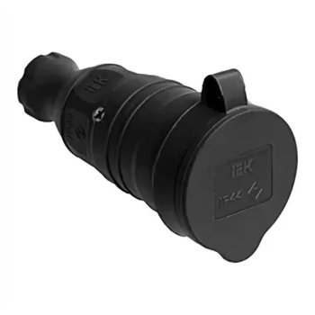Розетка каучуковая переносная 2P+PE 16A IP44 IEK РБп13-1-м (20)