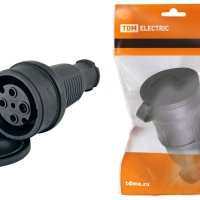 Штепсельное гнездо каучук TDM 3Р+РЕ IP44 32А (10)