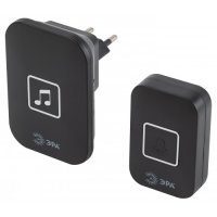 Звонок беспроводной ЭРА С97 220В кнопка А23 черный 60 мелодий 70м