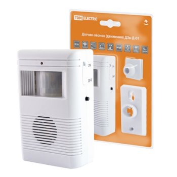 Датчик-звонок TDM ДЗв-Д-01 инфркрасный 6м 32 мелод. 3xR6 80дБ IP20 (60)