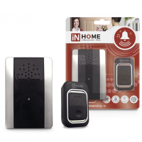 Звонок беспроводной ЗБ-10 38 мелодии 150м с двумя кнопками IP44 черно-белый IN HOME