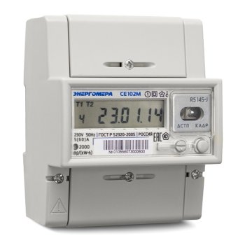 Счётчик электроэнергии 220В многотарифный DIN 5-60А ЖКИ Энергомера СЕ102M R5 145-A (10) ТР100 (МСК) 2024