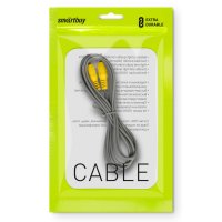 Кабель 1RCA - 1RCA 3м, Smartbuy, серый