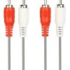 Кабель 2RCA - 2RCA 3 м, SmartBuy, серый (1/50)