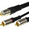 Кабель 2RCA - джек 3.5мм 1.5 м, позолоченные контакты, металлические штекеры, Rexant черный (10)