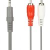 Кабель 2RCA - джек 3.5мм 3 м, SmartBuy, серый