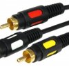 Кабель 3RCA - 3RCA 1,5 м, позолоченные контакты, Rexant, черный (10)