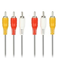 Кабель 3RCA - 3RCA 5 м, SmartBuy, серый (1/20/100)