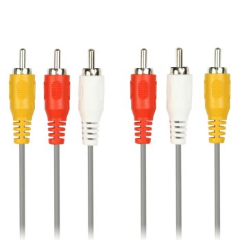 Кабель 3RCA - 3RCA 5 м, SmartBuy, серый (1/20/100)