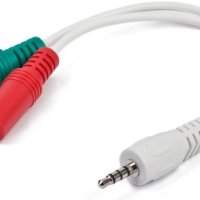 Кабель-разветвитель джек 3.5мм 4pin - джек 3.5 стерео + джек 3.5 микрофон моно, 0.2 м Cablexpert, белый (1/400)