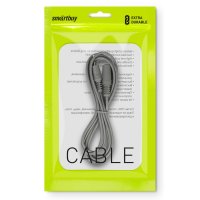 Кабель-удлинитель джек 3.5мм - джек 3.5мм 1.8 м, SmartBuy, серый (1/50)