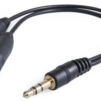 Разветвитель гнездо 2х3.5мм - штекер 3.5мм Defender для наушников гибкий (1/50)