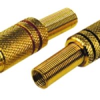Штекер RCA металл красный/черный GOLD Rexant (50)