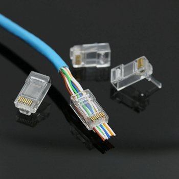 Коннектор 8р8с RJ-45 UTP-5e сквозной Cablexpert (100)