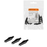 Зажим "крокодил"   3А 40мм черный в изоляторе (10шт) TDM (500)