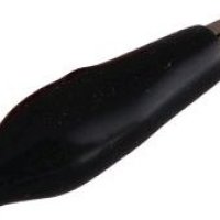 Зажим "крокодил" 5А черный в изоляторе 56мм (100)