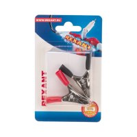 Зажим "крокодил"  10А 50мм (2шт/уп) красный+черн Rexant (20)