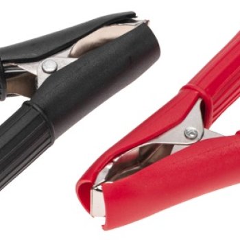 Зажим "крокодил"  30А 75мм в изоляторе красный Rexant (25)