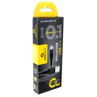 Кабель USB-microB  1м Cablexpert Classic 0.1 2.4A черный коробка (1/200)