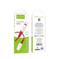 Кабель USB-microB 1м Hoco X70 2.4A нейлон красный коробка (1/31/310)