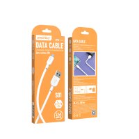 Кабель USB-microB 1м SmartBuy S01 2.4A белый коробка (1/50)
