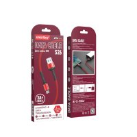 Кабель USB-microB 1м SmartBuy S26 3A QC нейлон красный коробка (1/50)