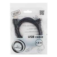 Кабель USB-microB 1.8м Cablexpert  золочёные контакты угловой черный (200)