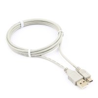 Кабель USB-miniB 1.8м Cablexpert 2.4A, медь, экранированный, серый, пакет (1/200)