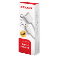 Кабель OTG TypeC 15 см Rexant белый (10)