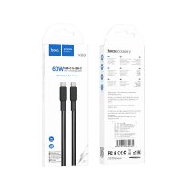 Кабель TypeC-TypeC 1м Hoco X69 3A 60Вт PD нейлон чёрный/белый коробка (1/33/330)