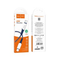 Кабель TypeC-TypeC 1м Hoco X70 3A 60Вт PD нейлон синий коробка (1/31/310)