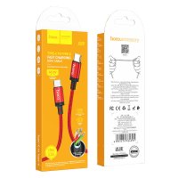 Кабель TypeC-TypeC 1м Hoco X89 3A 60Вт PD нейлон красный коробка (1/42/420)