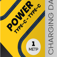 Кабель TypeC-TypeC 1м Perfeo Power, 60Вт, ткань, синий, коробка (1/60)