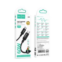 Кабель TypeC-TypeC 2м Hoco X89 3A 60Вт PD нейлон чёрный коробка (1/42/420)