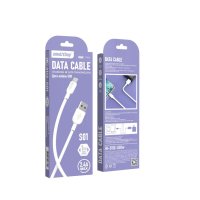 Кабель USB-TypeC 1м SmartBuy S01 2.4A белый коробка (1/50)