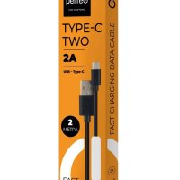 Кабель USB-TypeC 2м Perfeo TWO 2A чёрный коробка (1/60)