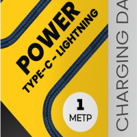 Кабель TypeC-iPhone8pin 1м Perfeo Power, 60Вт, ткань, синий, коробка (1/60)