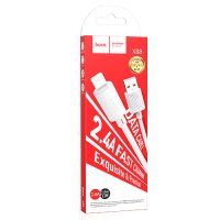 Кабель USB-iPhone8pin 1м Hoco X88 2.4A белый коробка (1/42/420)