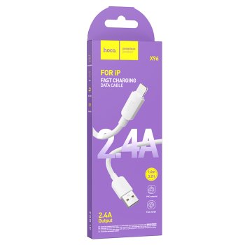 Кабель USB-iPhone8pin 1м Hoco X96 2.4A белый коробка (1/31/310)
